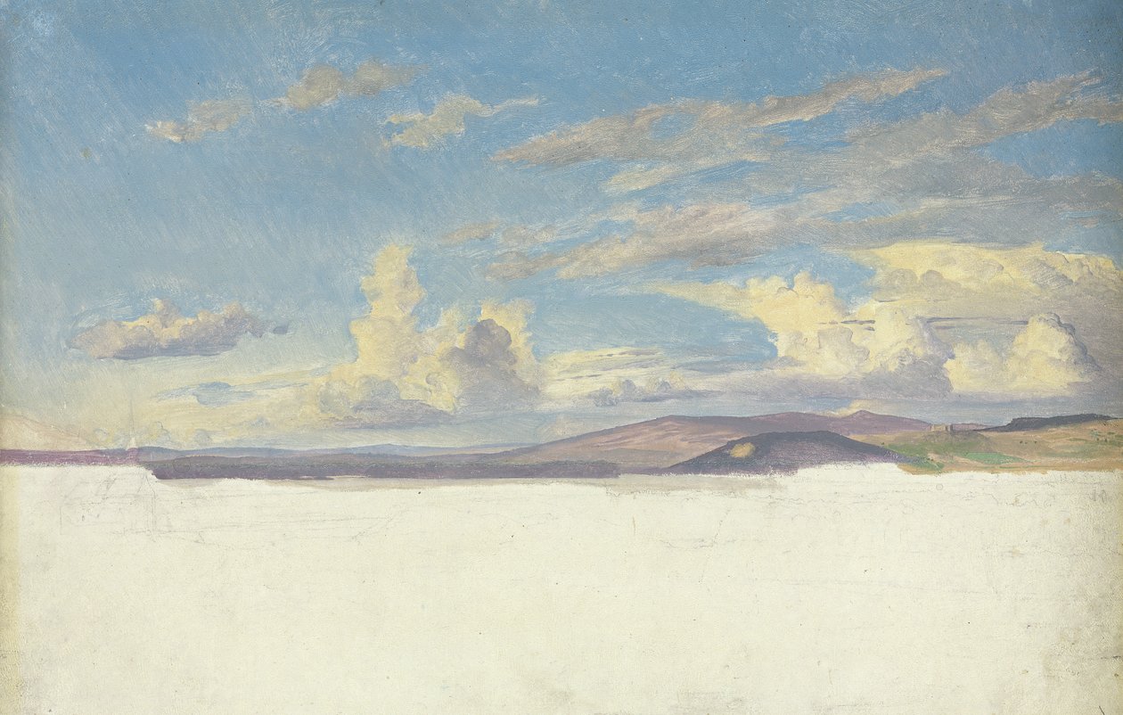 Cloud Study, cca 1830 (wc na papíře na kartičce) od Jacob Gensler
