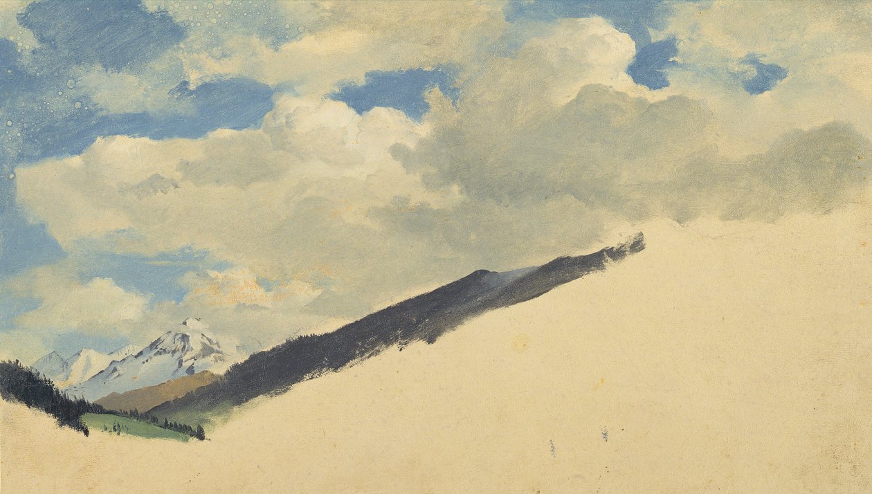 Studie mraků s vrcholky hor, 1830 od Jacob Gensler
