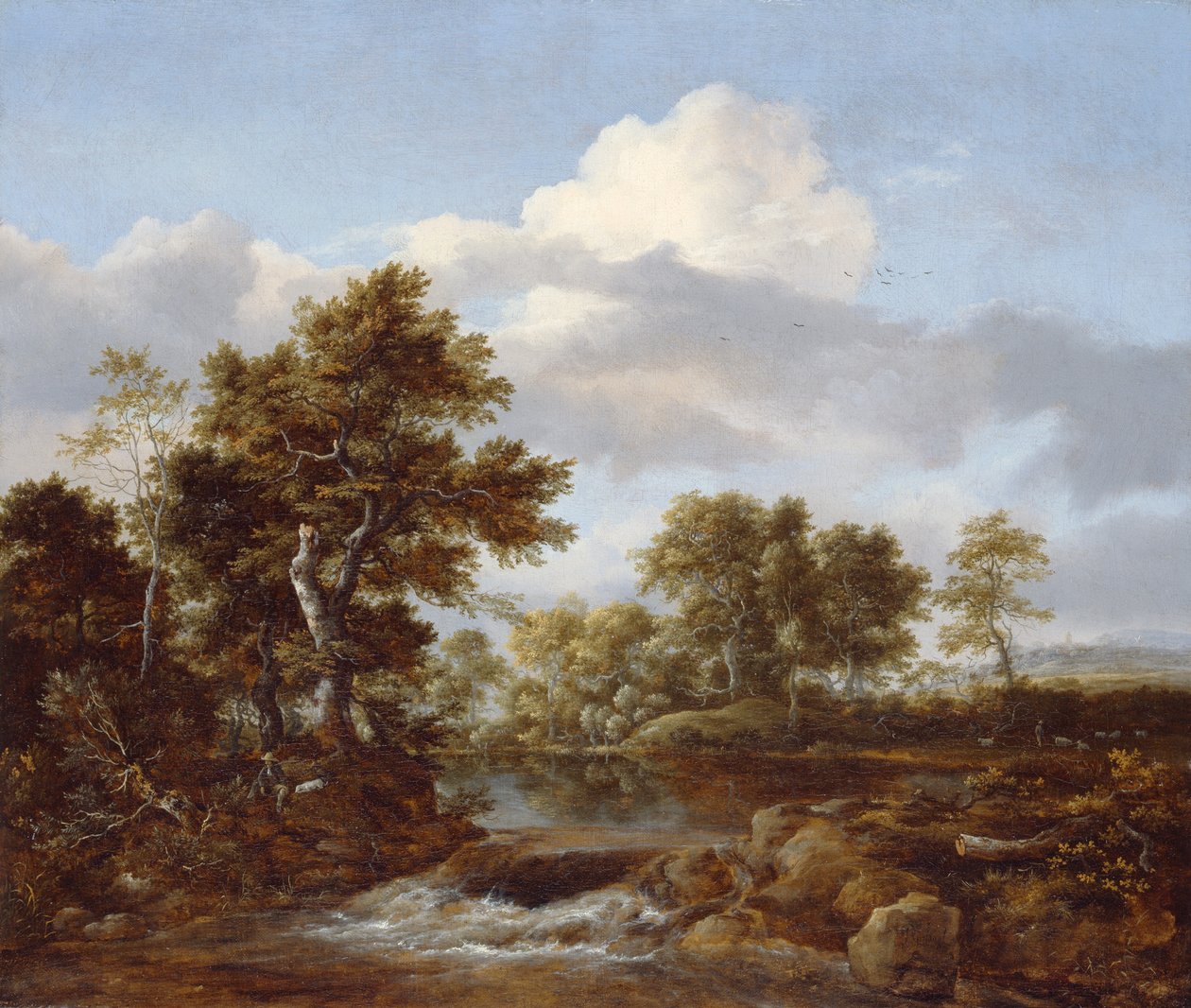 Zalesněná krajina s potokem, c.1665-68 od Jacob van Ruisdael