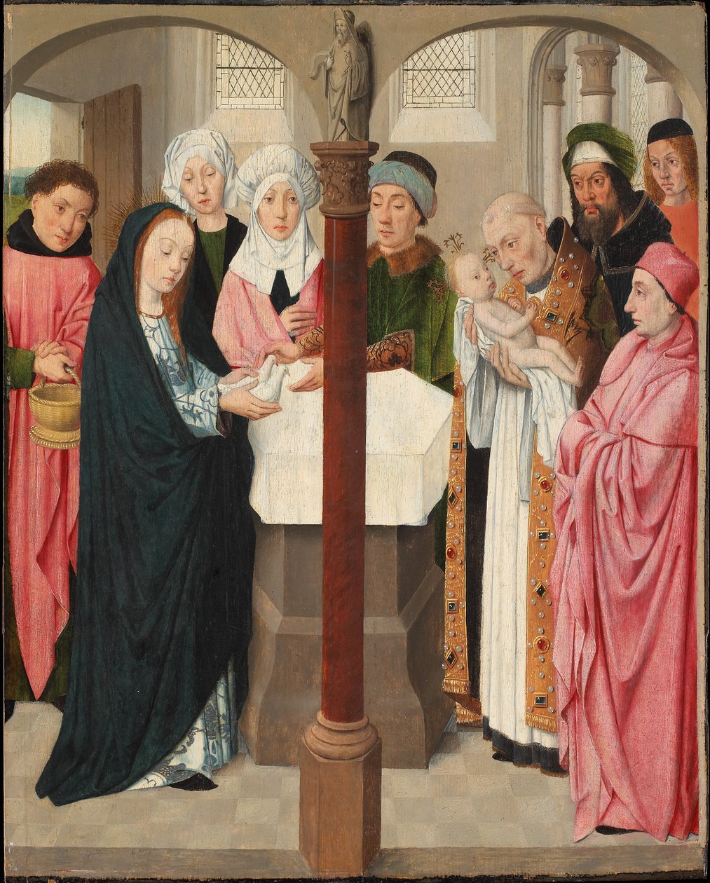 Obětování v chrámu, asi 1490-1500 (olej a tempera na desce) od Jacob Jansz.