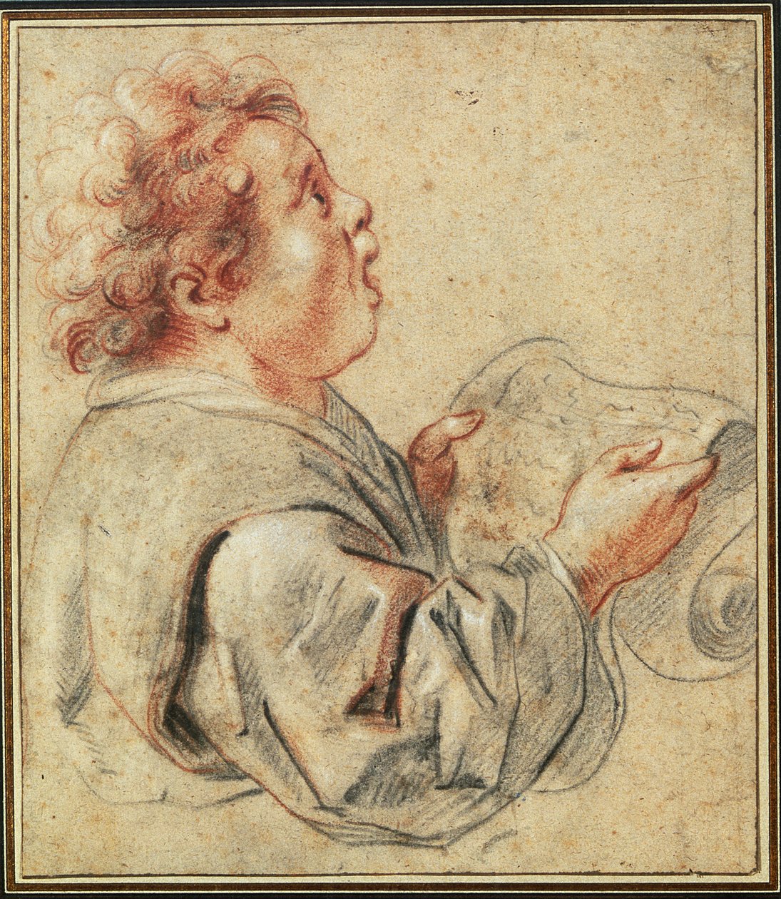 Chorister (křída na papíře) od Jacob Jordaens