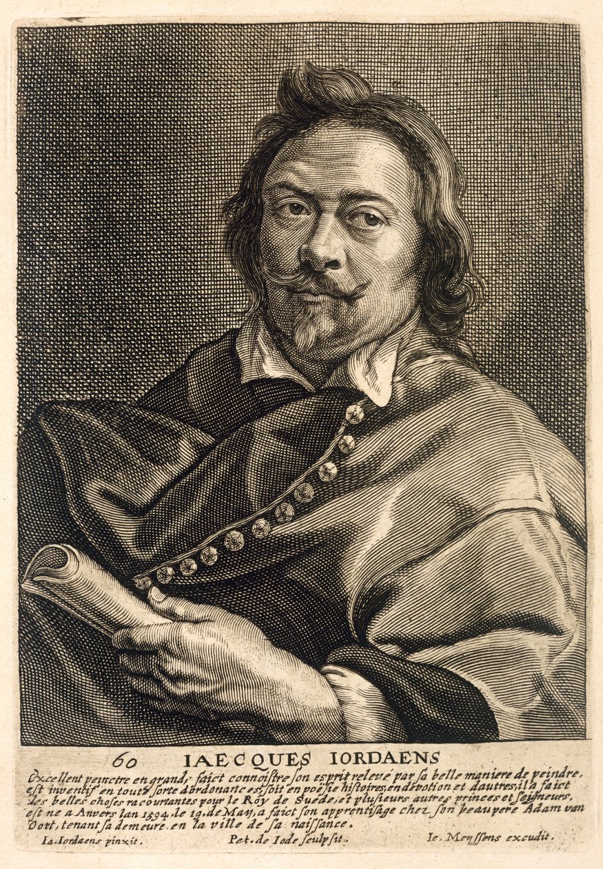 Autoportrét, vyrytý Johannes Meyssens (1612-70) od Jacob Jordaens