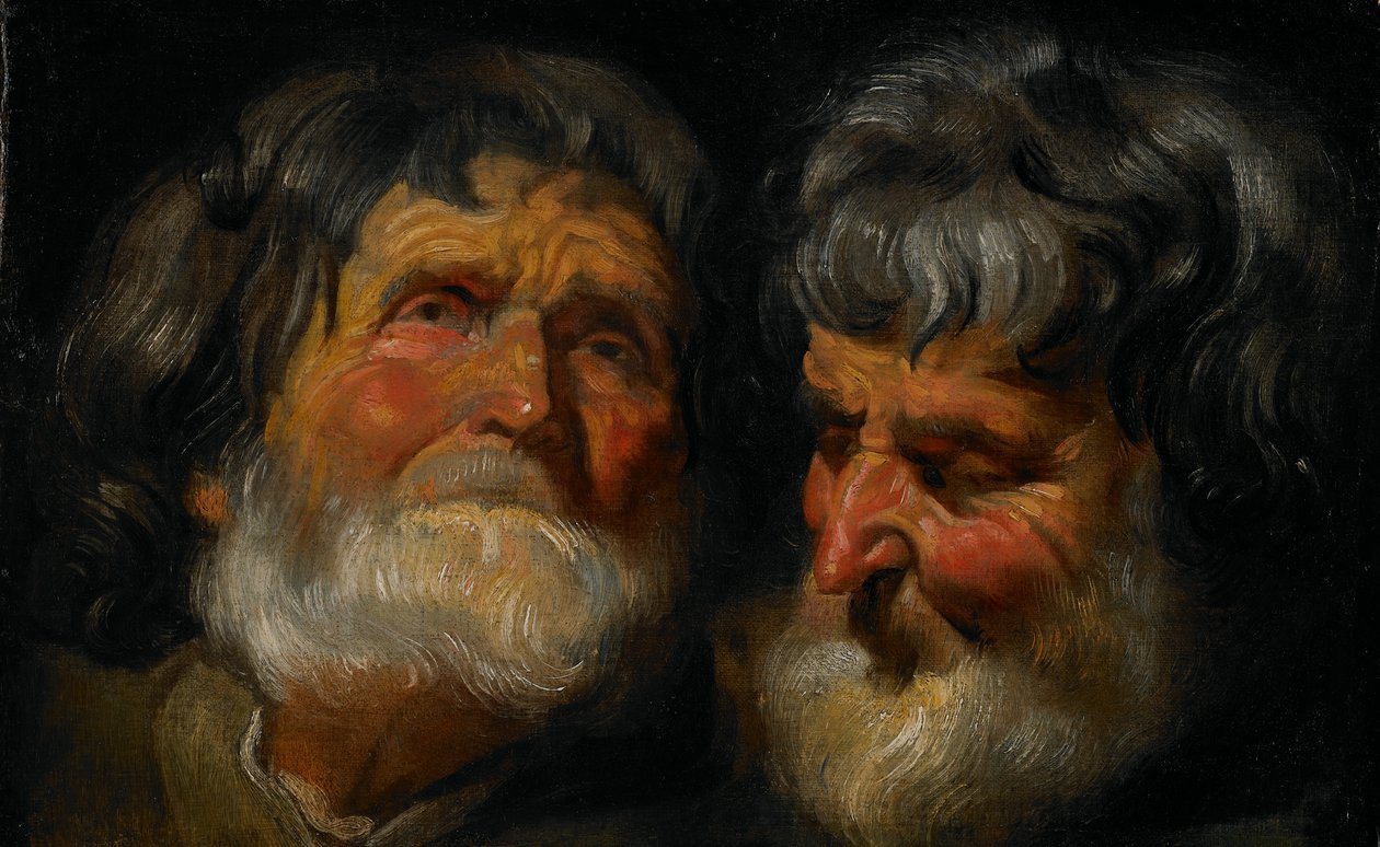 Dvě studie o hlavě starého muže, kolem roku 1630 od Jacob Jordaens