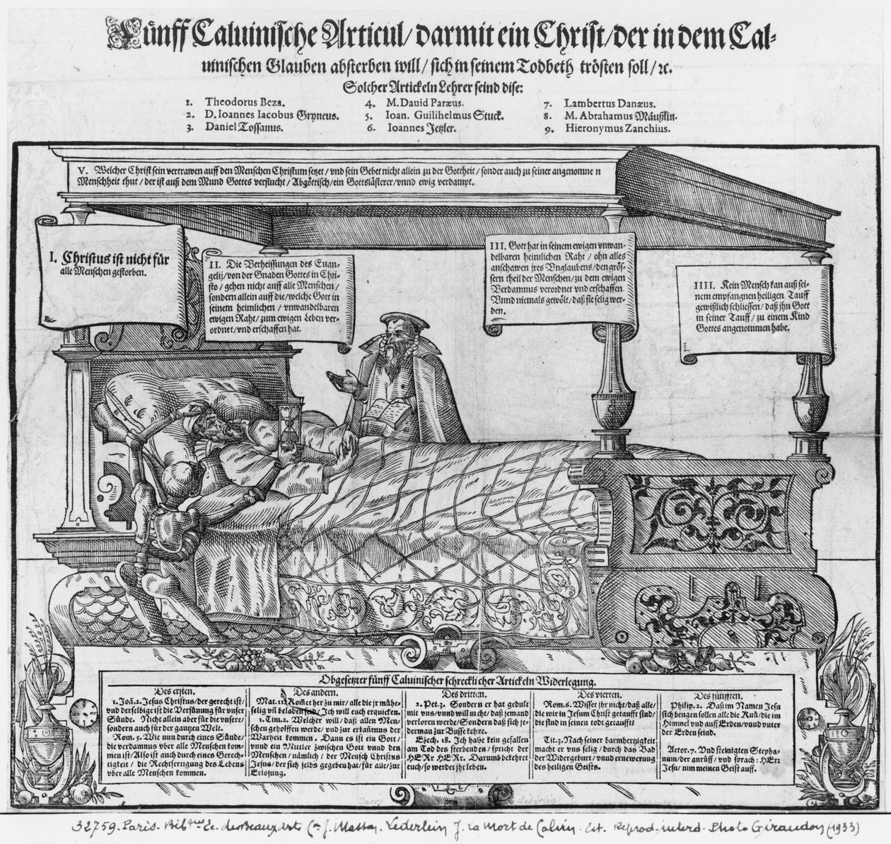 John Calvin na smrtelné posteli od Jacob Lederlein