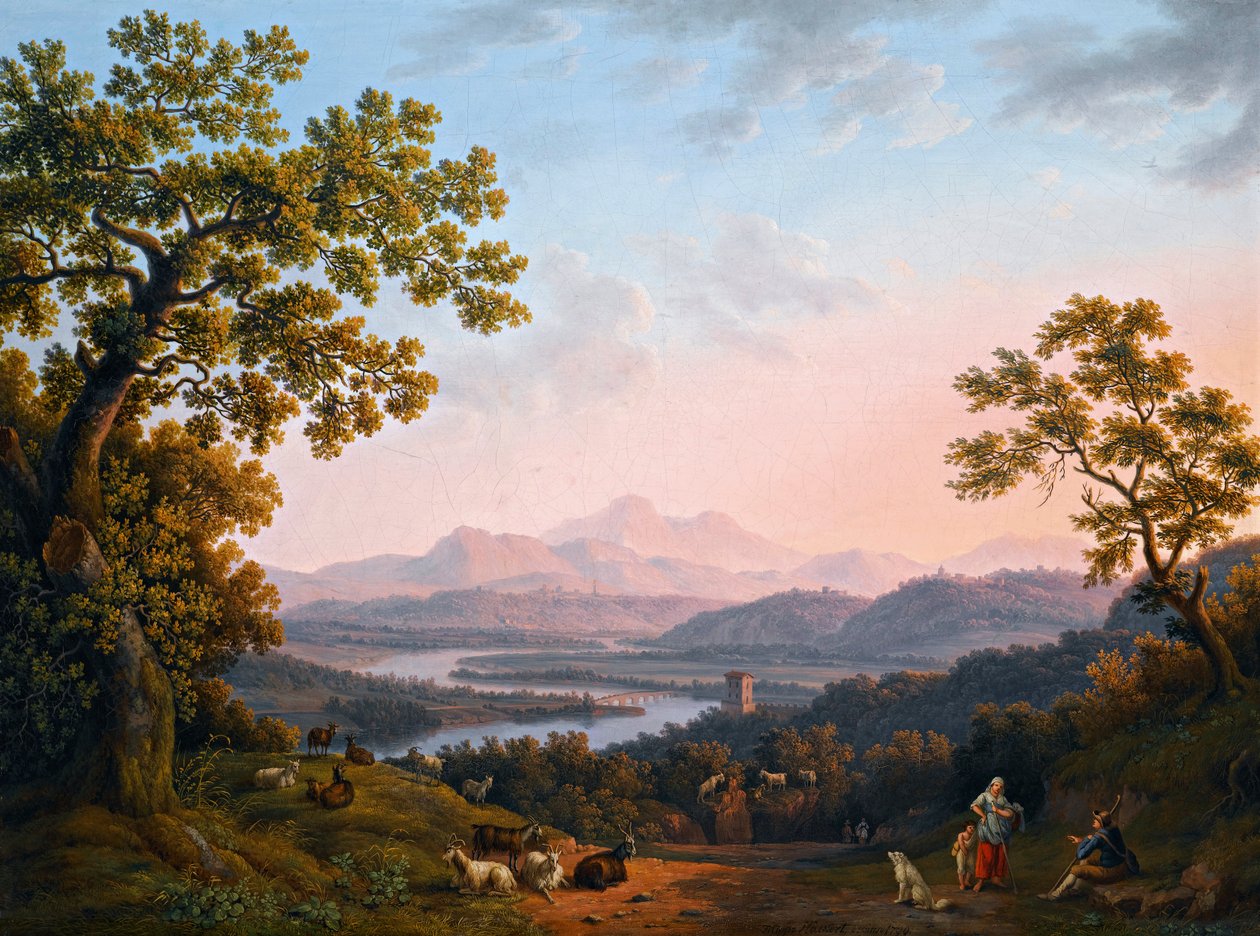 Pohled na údolí Tibery s pohořím Sabine od Jacob Philipp Hackert