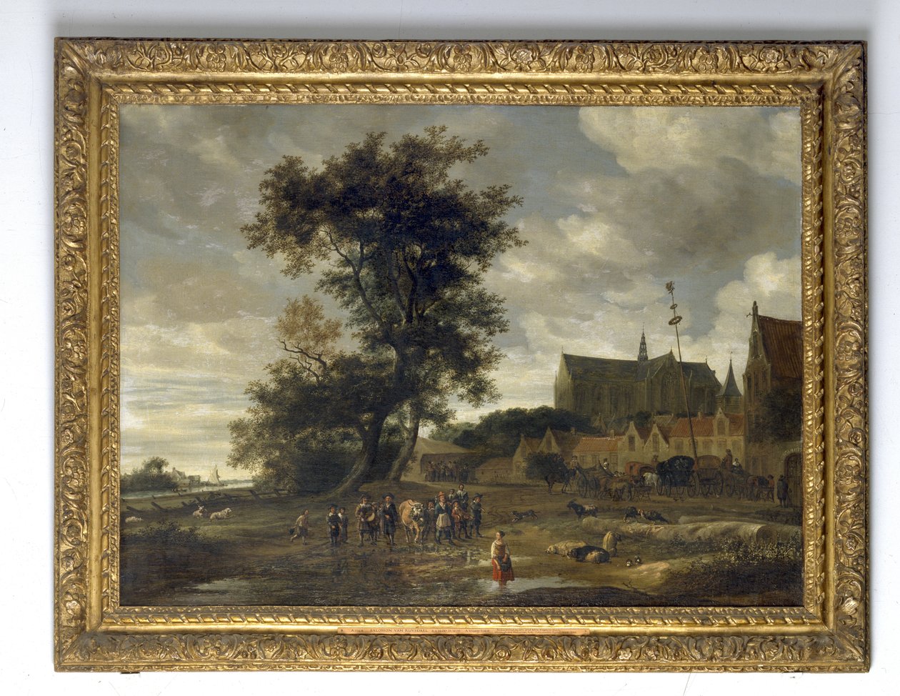 Scéna před májkou s kostelem v Alkmaaru v pozadí, 1669 od Jacob van Ruisdael