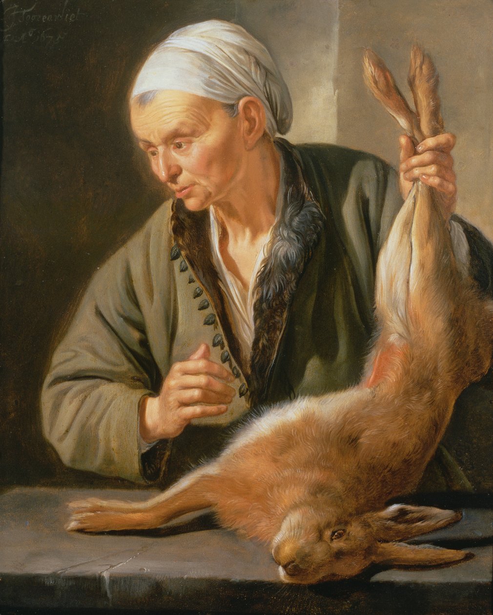 Žena s mrtvým zajícem, 1675 od Jacob Toorenvliet