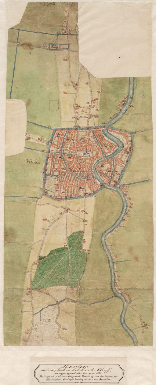 Mapa Haarlemu od Jacob van Deventer