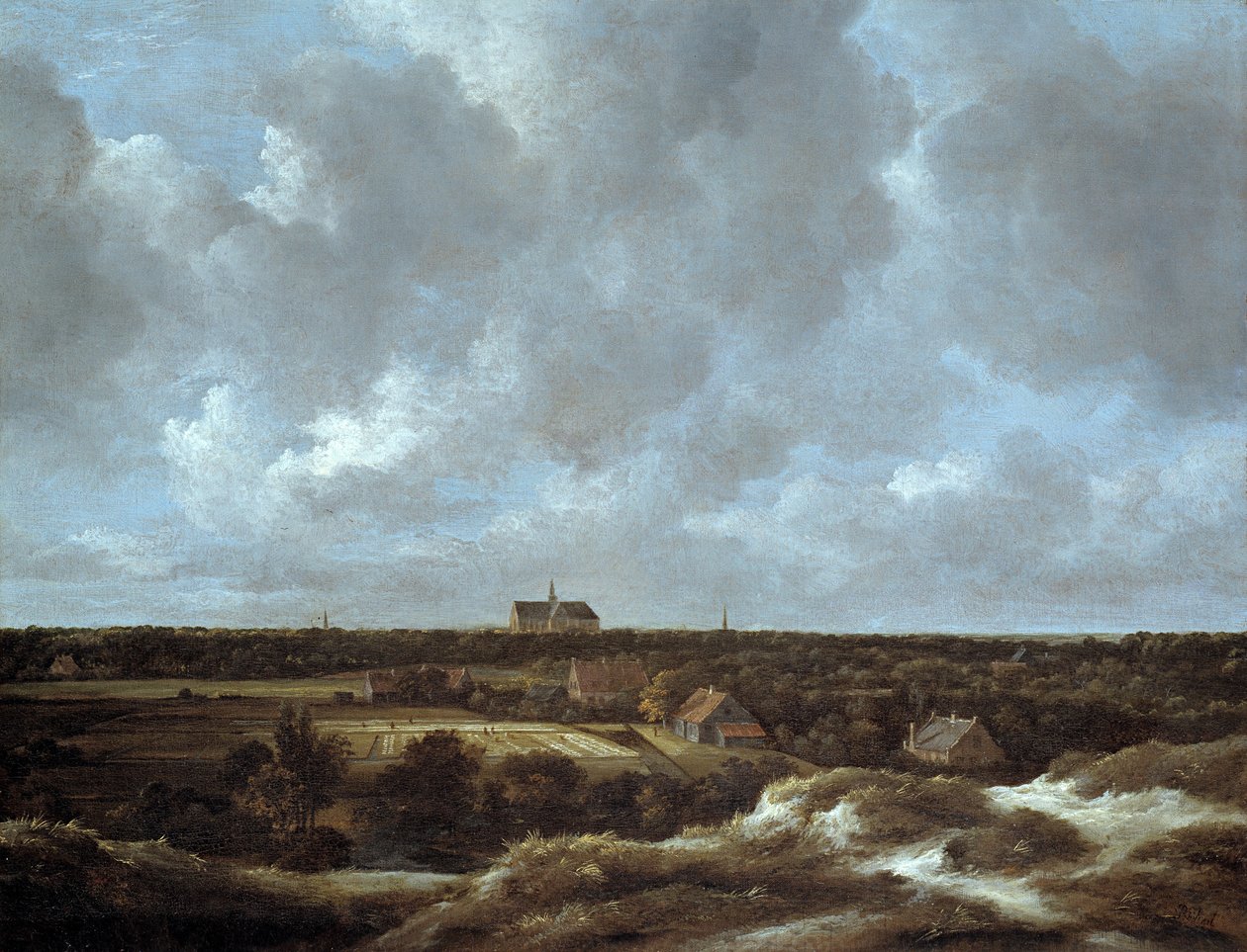 Pohled na Haarlem a bělicí pole od Jacob van Ruisdael