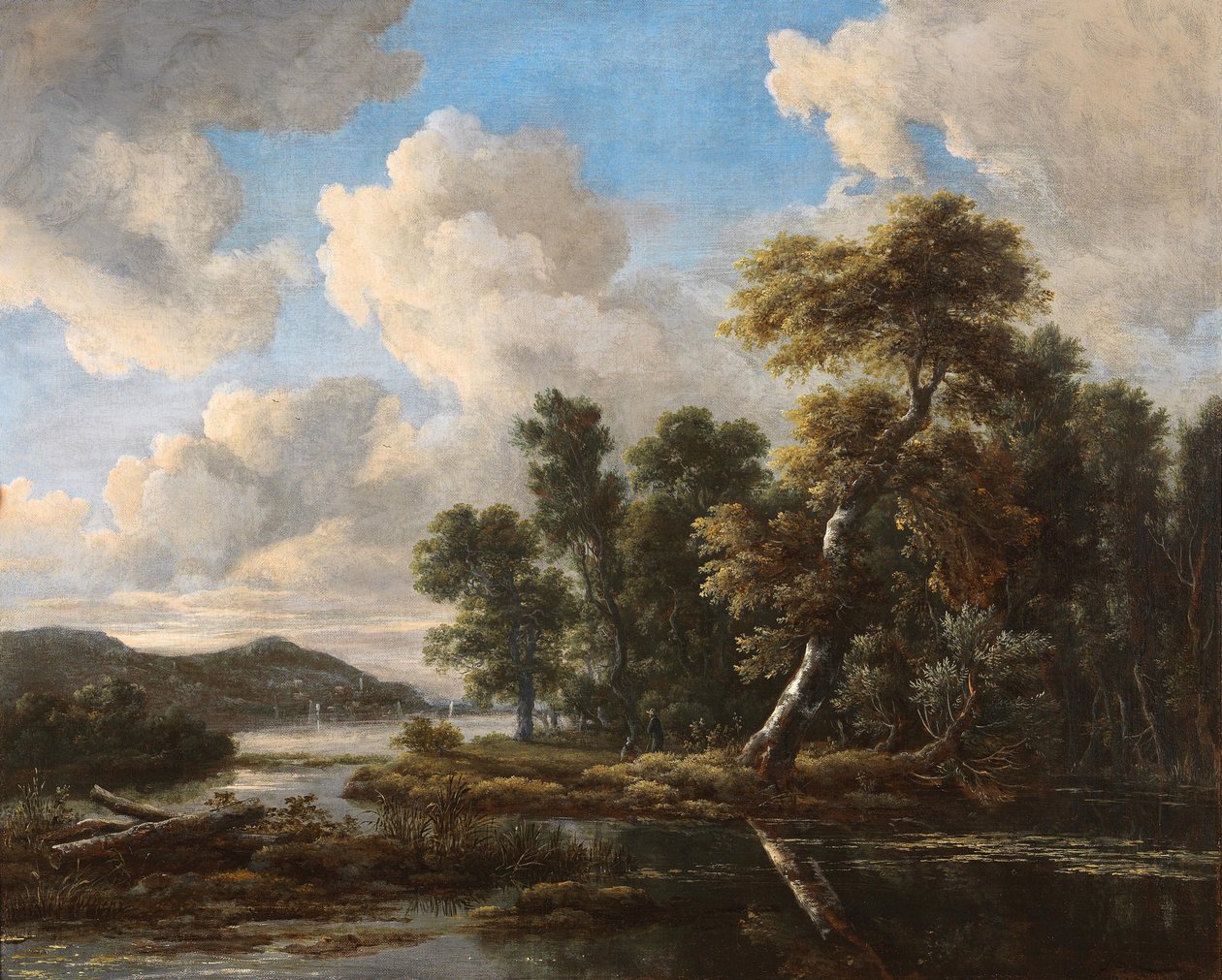 Říční krajina se zalesněnými břehy od Jacob van Ruisdael