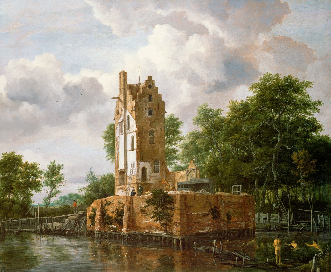 Pohled na hrad Kostverloren na Amstel od Jacob van Ruisdael