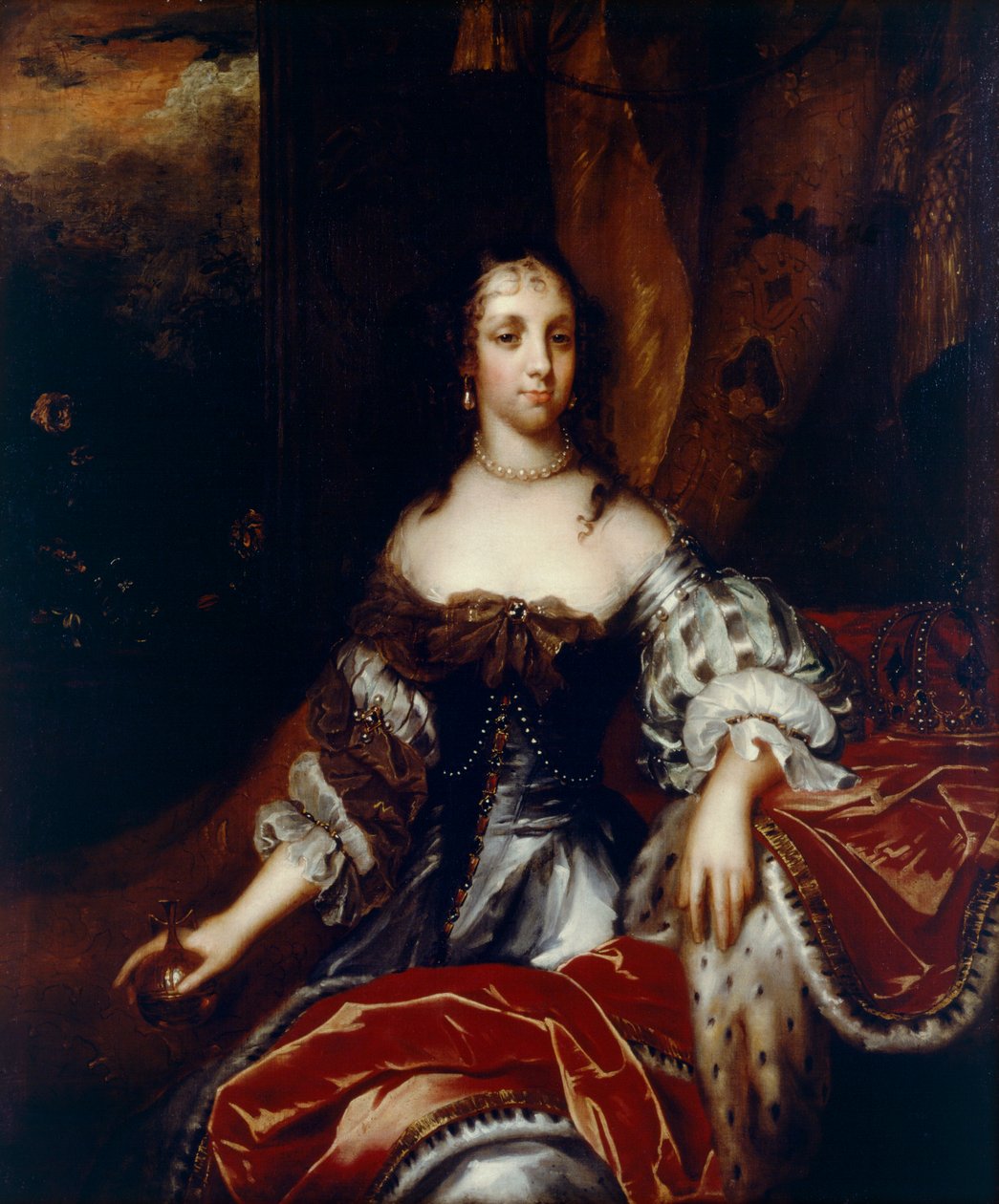 Braganzan kuningatar Katariina n. 1665 (öljy kankaalle) od Jacob (attr. to) Huysmans