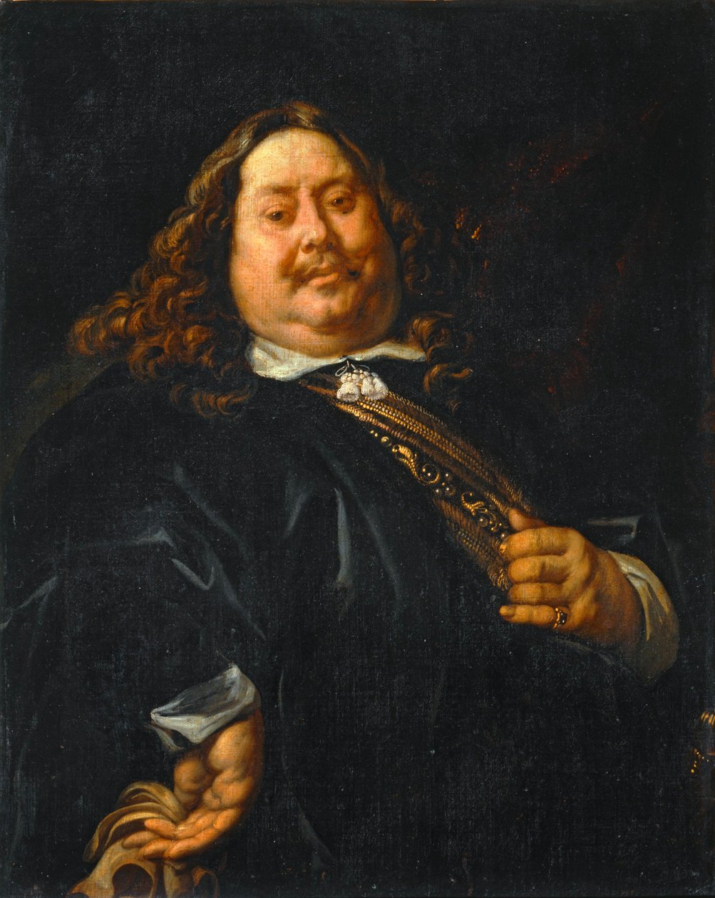 Portrét obézního člověka, dříve známý jako Portrét admirála Michela-Adriena Ruytera - Portrait of an obese person ... od Jacob (studio of) Jordaens