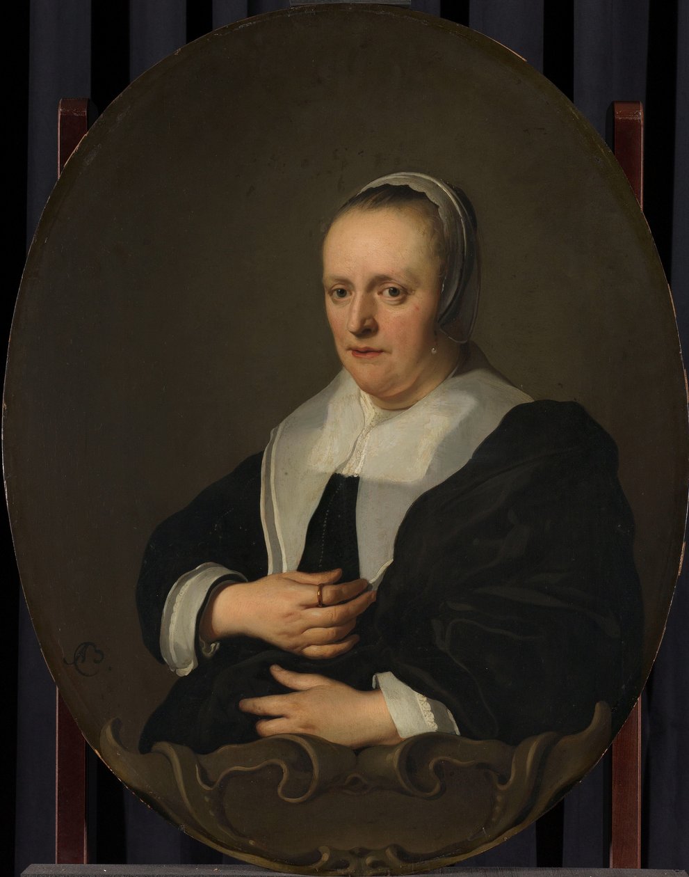 Portrét Sarah Sarah z Bie. Druhá manželka Jana Lutmy (1638). od Jacob Adriaensz. Backer