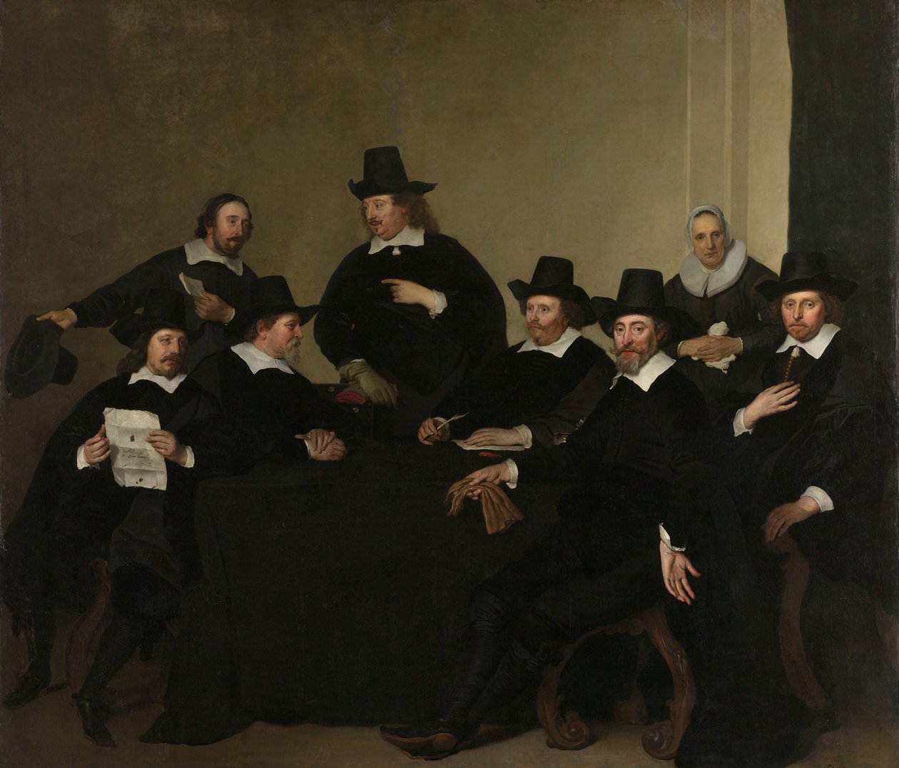 Regenti Regenti Institutu Nieuwe Zijds pro venkovní pomoc chudým, Amsterdam, c 1650 od Jacob Adriaensz. Backer