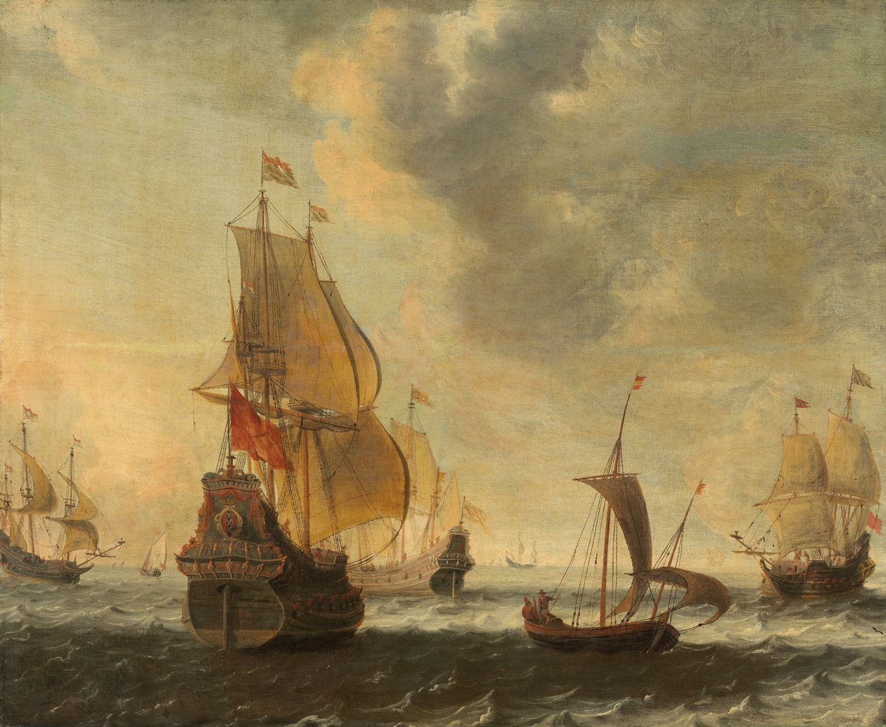 Holandské lodě v živém vánku, pravděpodobně 1650. od Jacob Adriaensz. Bellevois