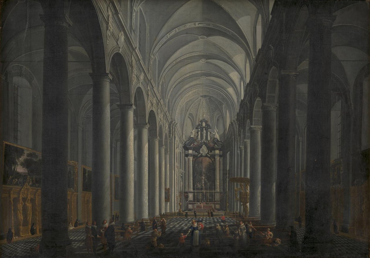 Interiér jezuitského kostela v Bruggách od Jacob Balthasar Peeters