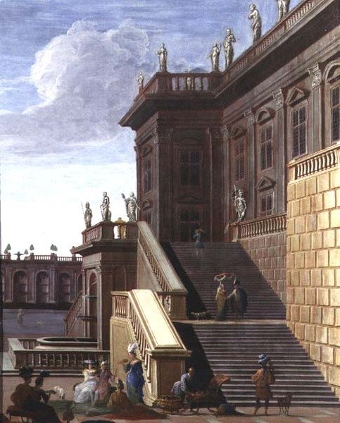 Nádvoří barokního paláce od Jacob Balthasar Peeters