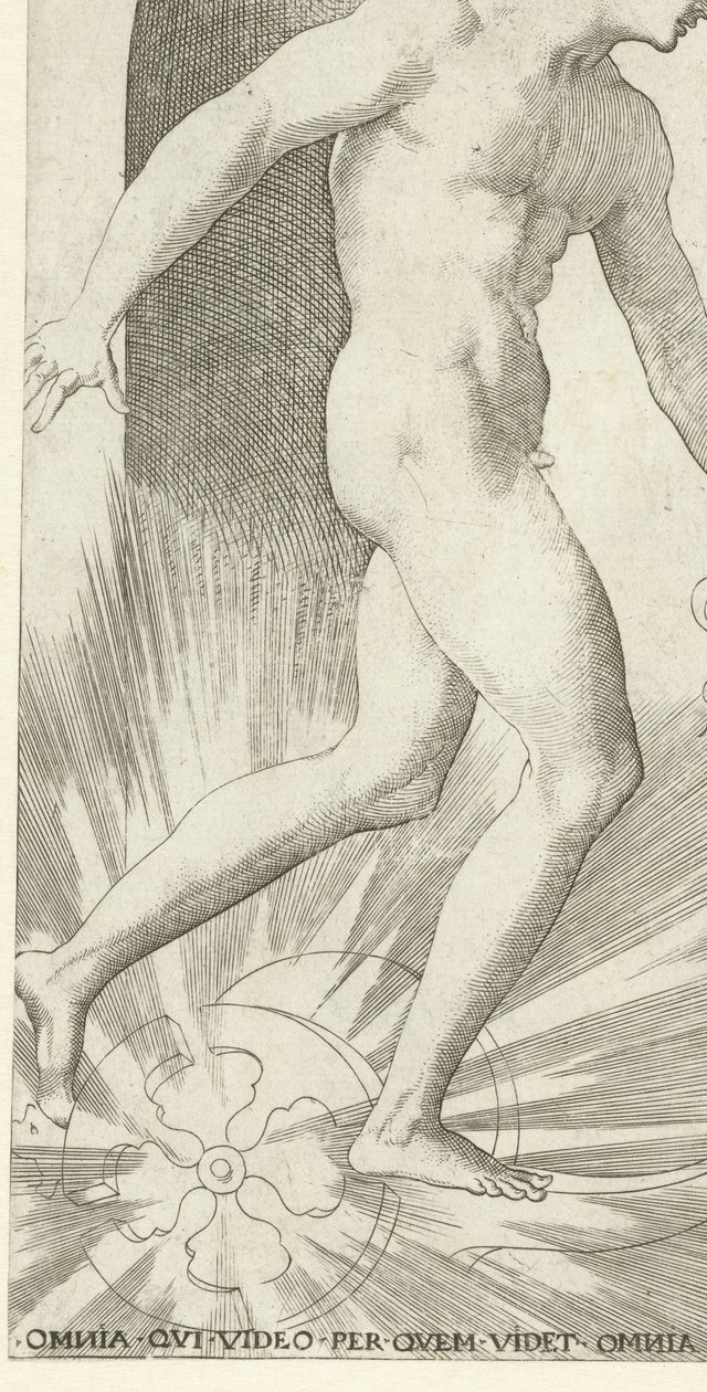 Apollo s vavřínovým věncem na voze Bohové a bohyně (název série) od Jacob Binck