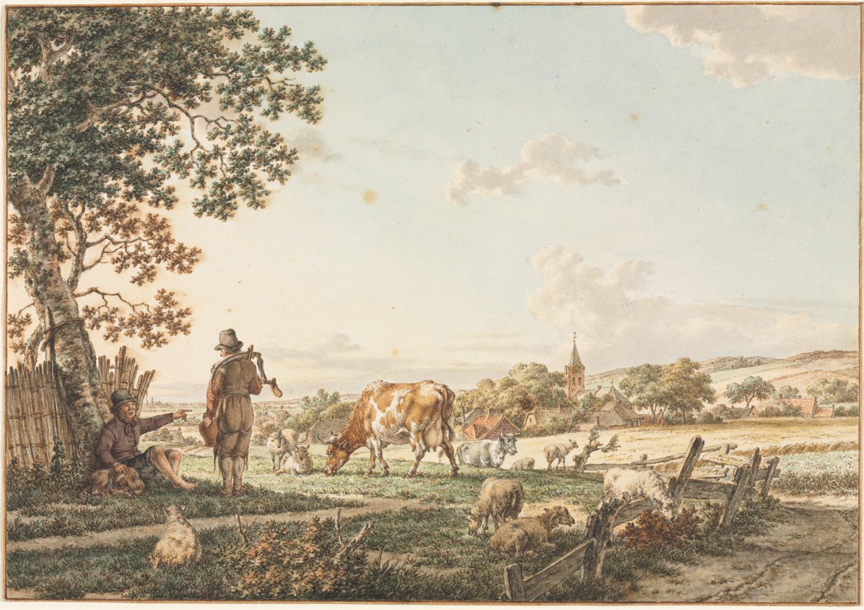 Pastorační krajina s vesnicí, 1799. od Jacob Cats