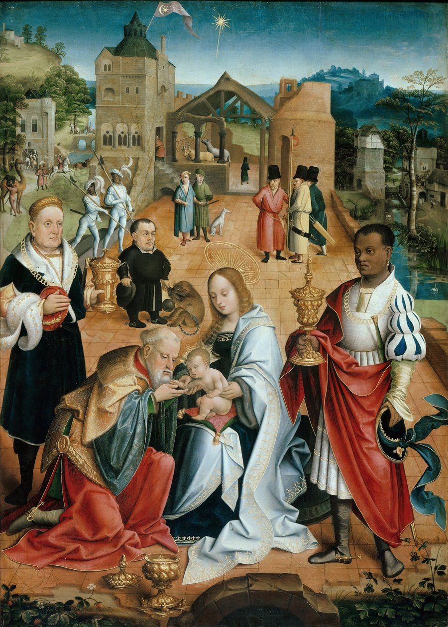 Klanění tří králů Ústřední panel Triptychu, 16. století od Jacob Claesz. van Utrecht
