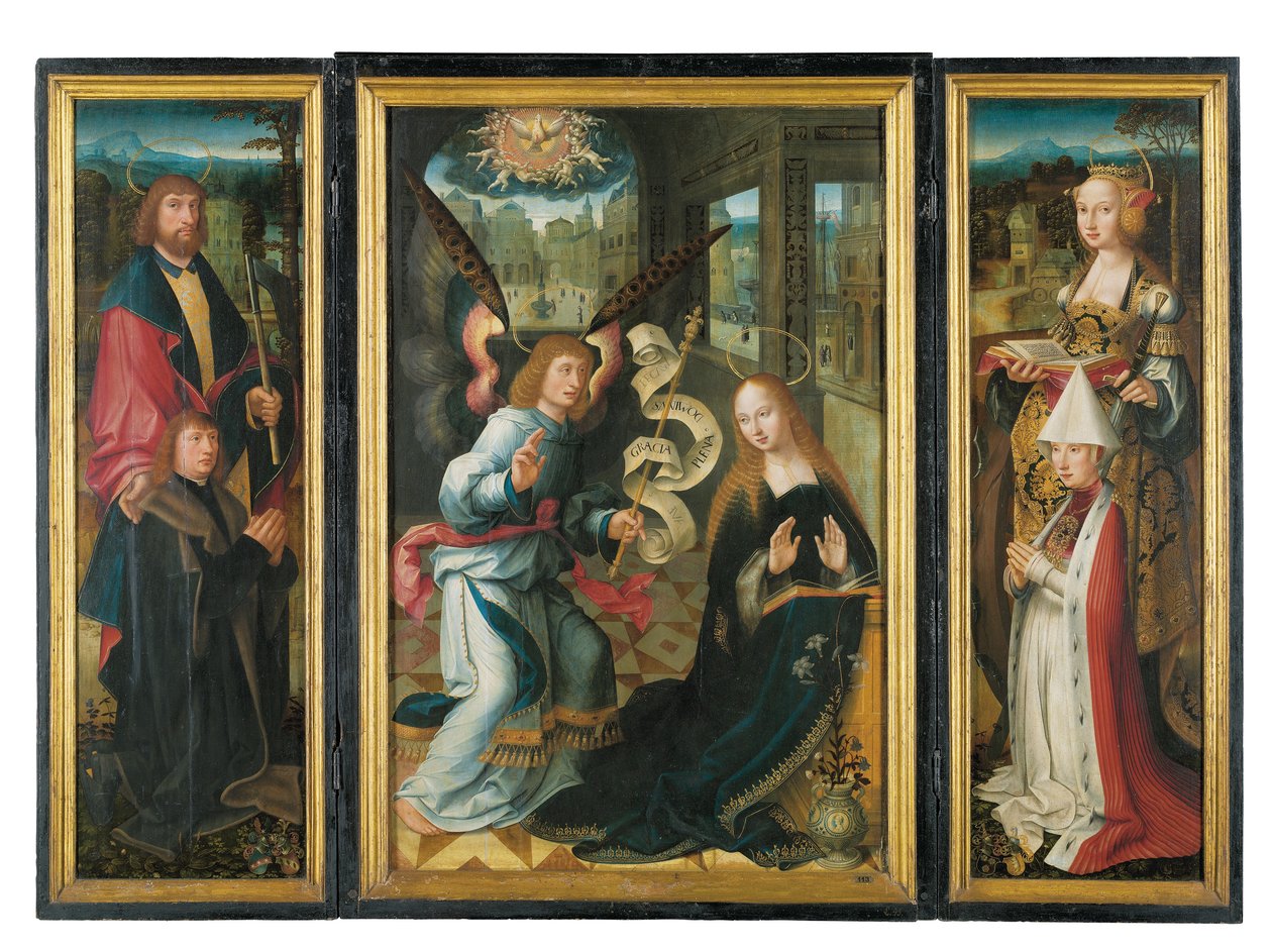 Triptych: Zvěstování od Jacob Claesz. von Utrecht