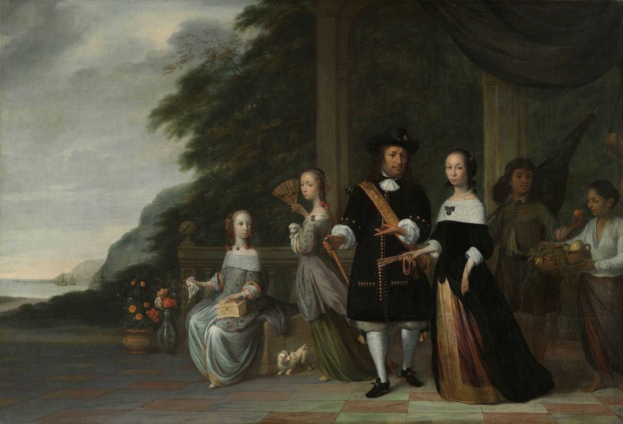 Pieter Cnoll, Cornelia van Nijenrode, jejich dcery a dva zotročení sluhové Pieter Cnoll a Cornelia van Nijenrode, jejich dvě dcery Catharina a Hester, zotročená Surapati a zotročená žena od Jacob Coeman