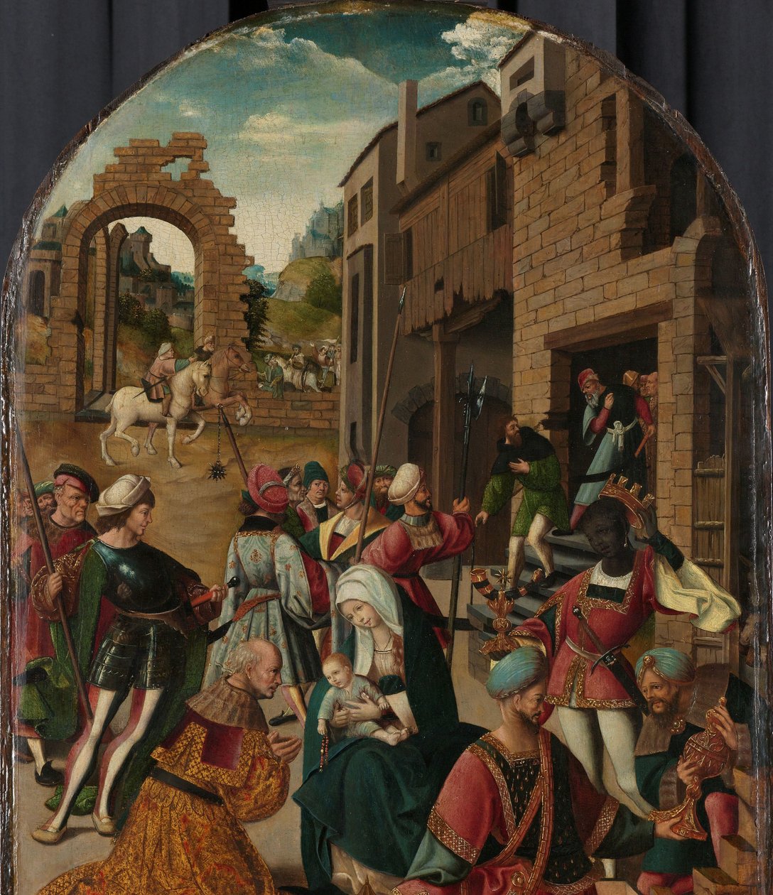 Klanění tří králů od Jacob Cornelisz van Oostsanen (workshop of)