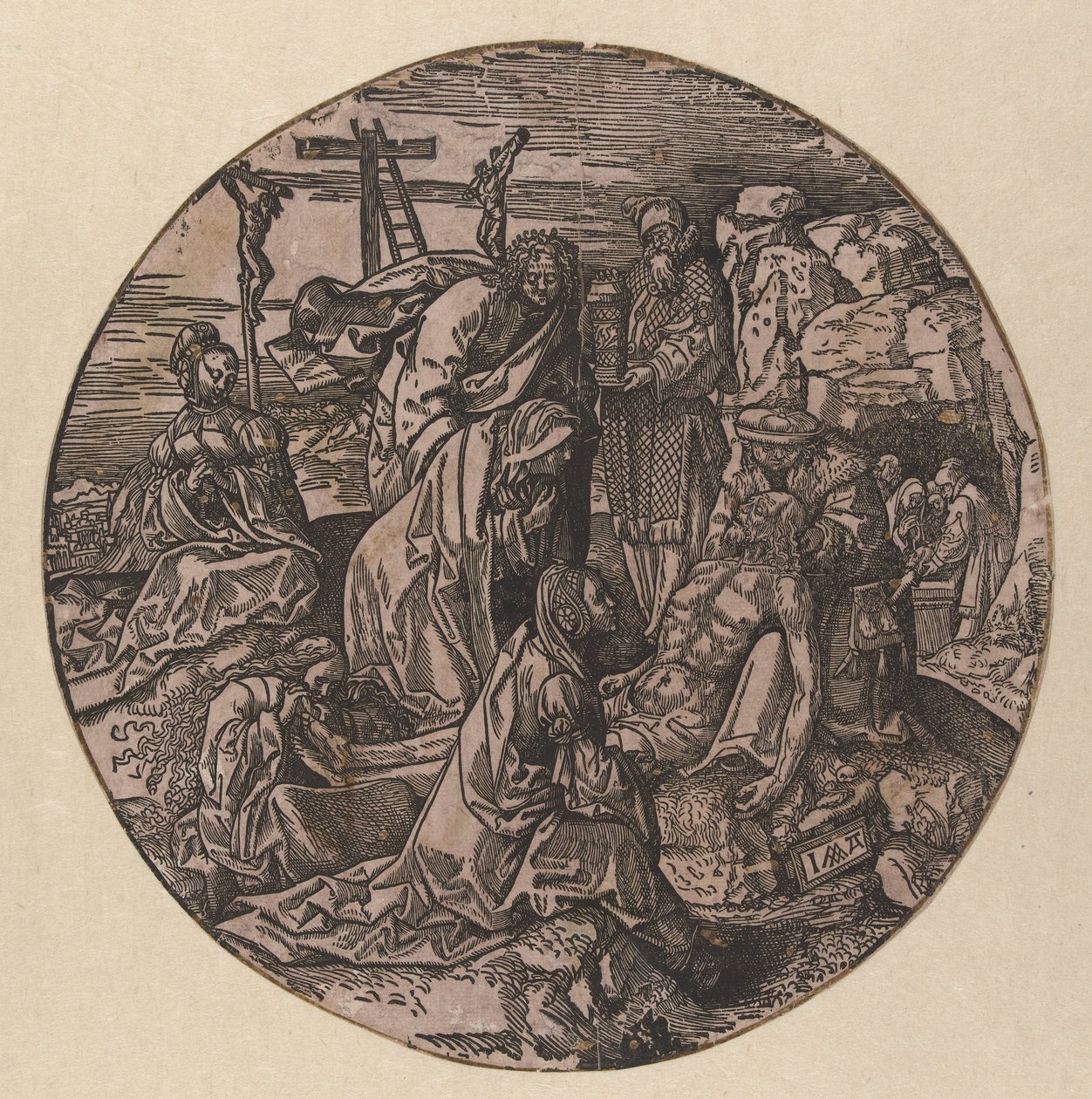 Chvění a pohřbívání Krista The Round Passion (název série) od Jacob Cornelisz van Oostsanen