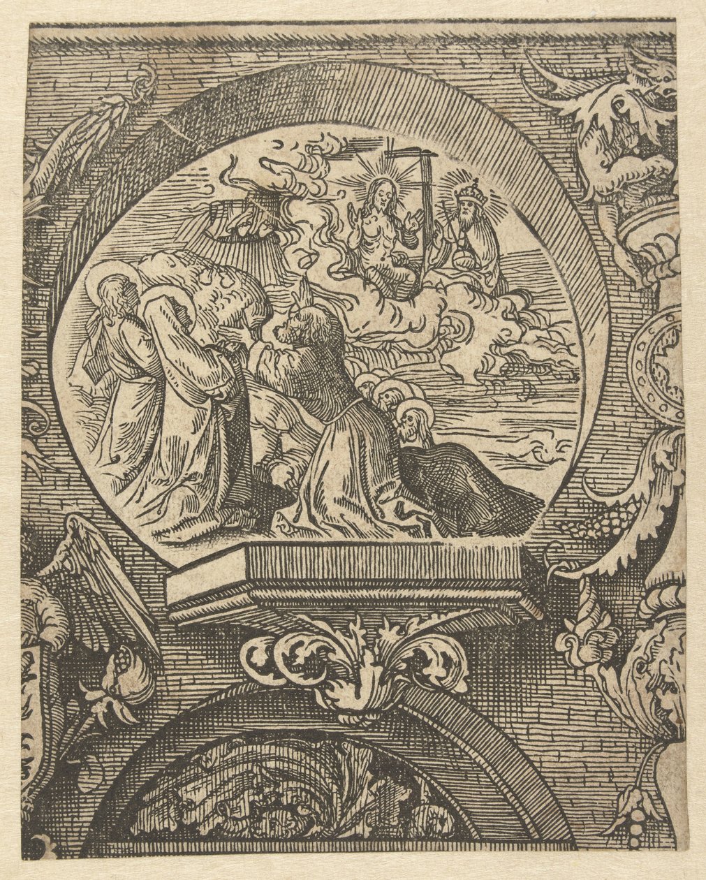 Nanebevstoupení a Kristus před Bohem Otcem The Creed (název série) od Jacob Cornelisz van Oostsanen