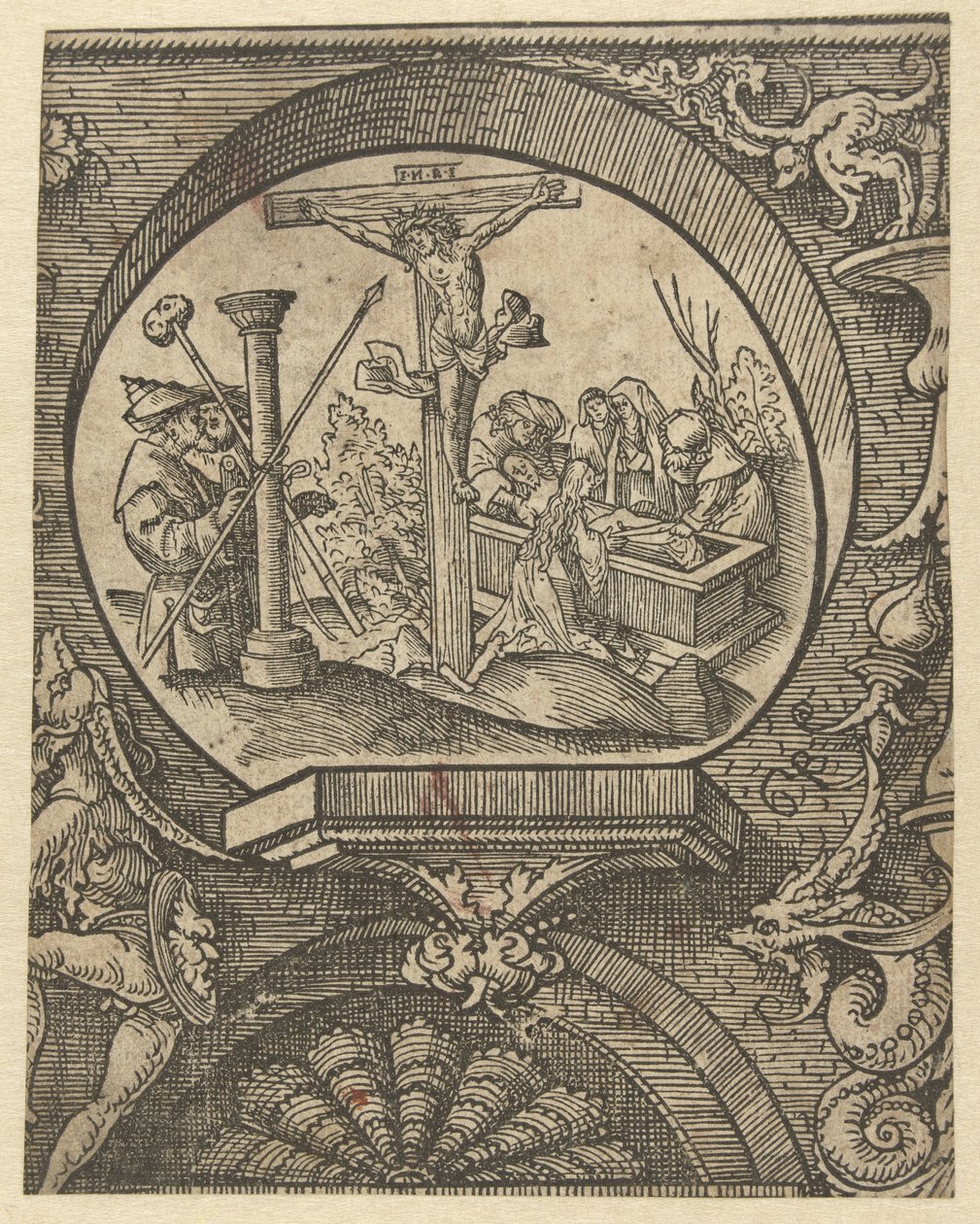 Ukřižování a pohřbení Krista The Creed (název série) od Jacob Cornelisz van Oostsanen