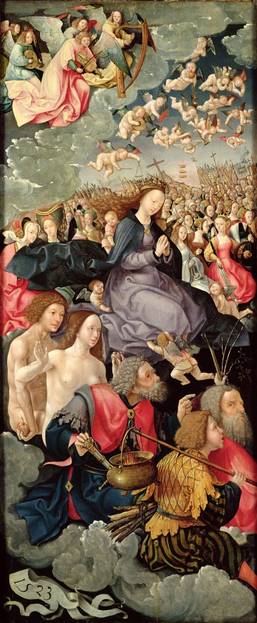 Levé křídlo Triptychu s Klaněním Nejsvětější Trojice, 1523 (viz 242037, 242039, 242040) od Jacob Cornelisz van Oostsanen