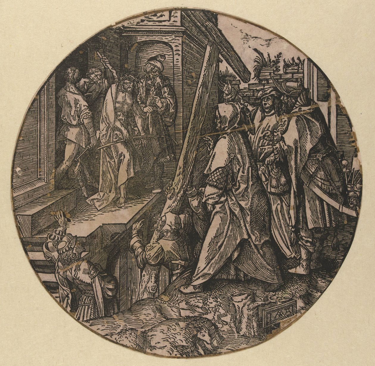 Pilát ukazuje Krista lidem (Ecce Homo) The Round Passion (název série) od Jacob Cornelisz van Oostsanen