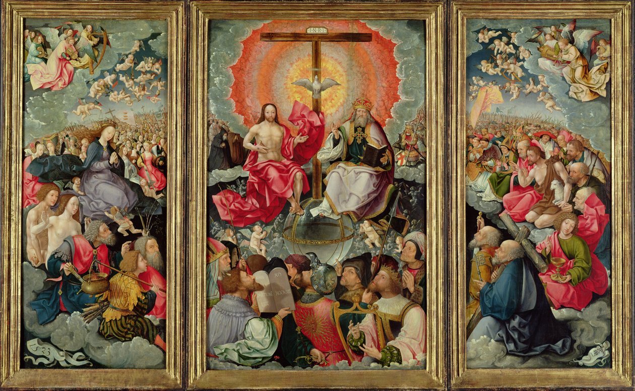 Triptych s Klaněním Nejsvětější Trojice, 1523 (viz 242038, 242039, 242040) od Jacob Cornelisz van Oostsanen
