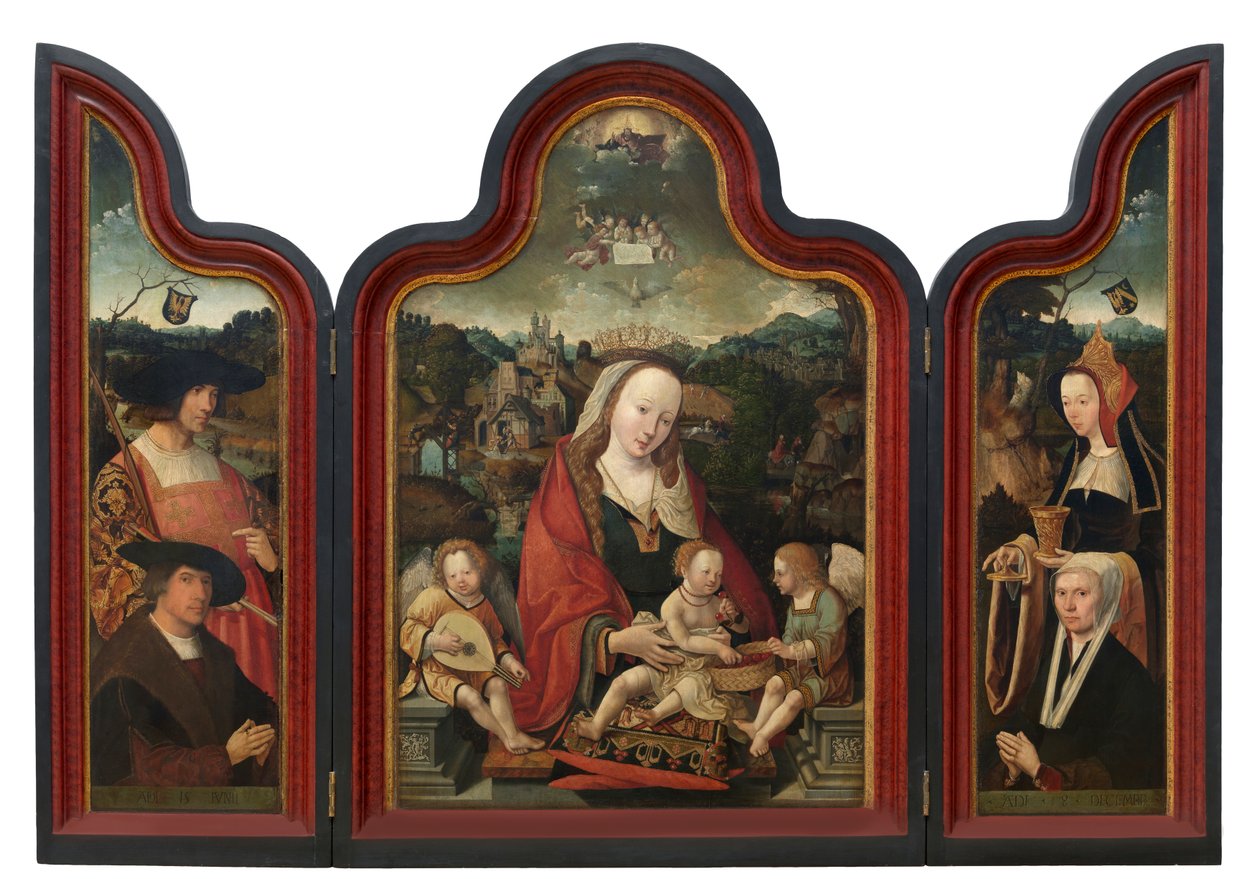 Triptych Pompeia Otta a jeho manželky Gerbich Cleanser (olej na panelu) od Jacob Cornelisz van Oostsanen