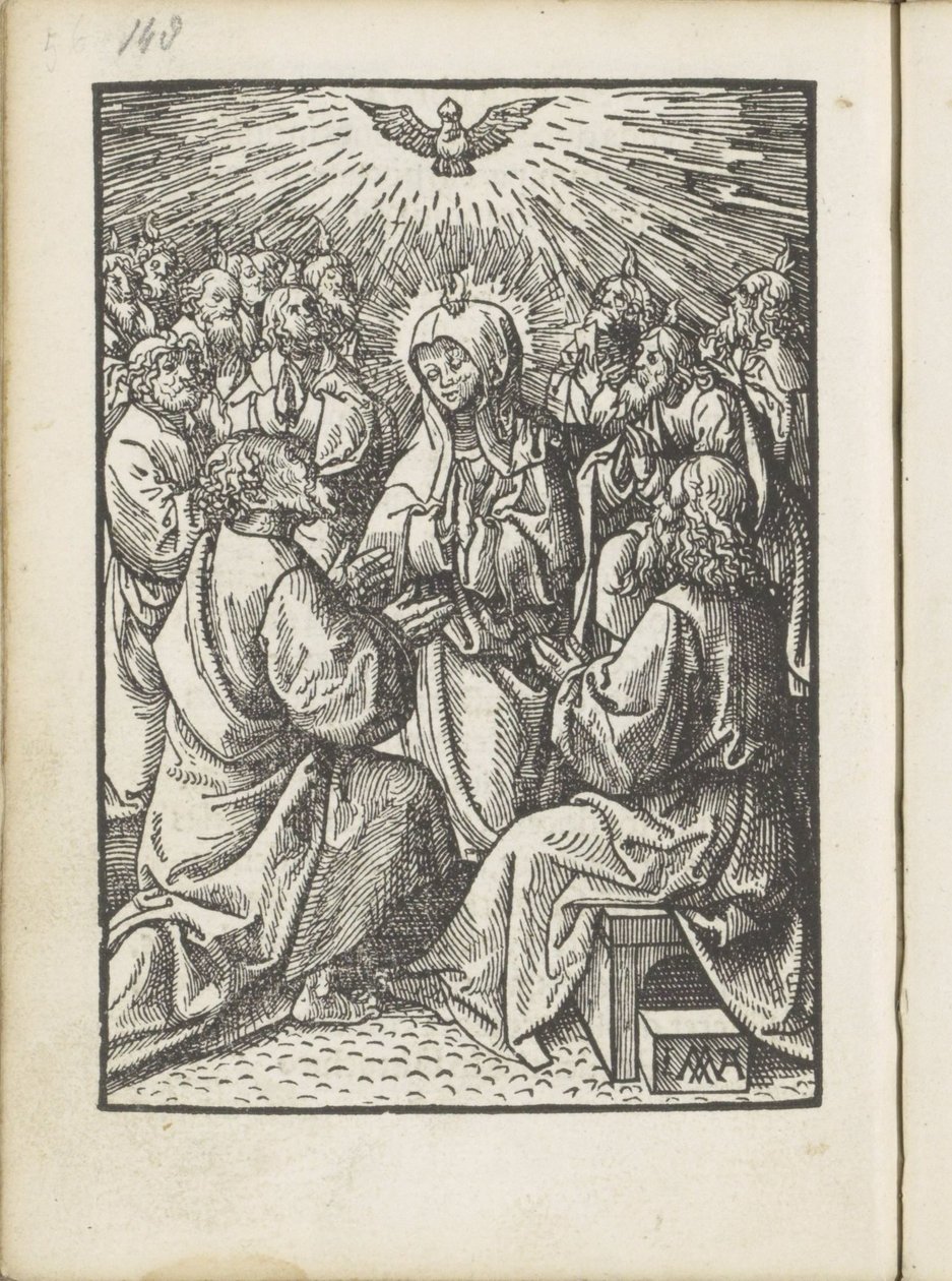 Vylití Ducha svatého The Little Passion (název série) od Jacob Cornelisz van Oostsanen