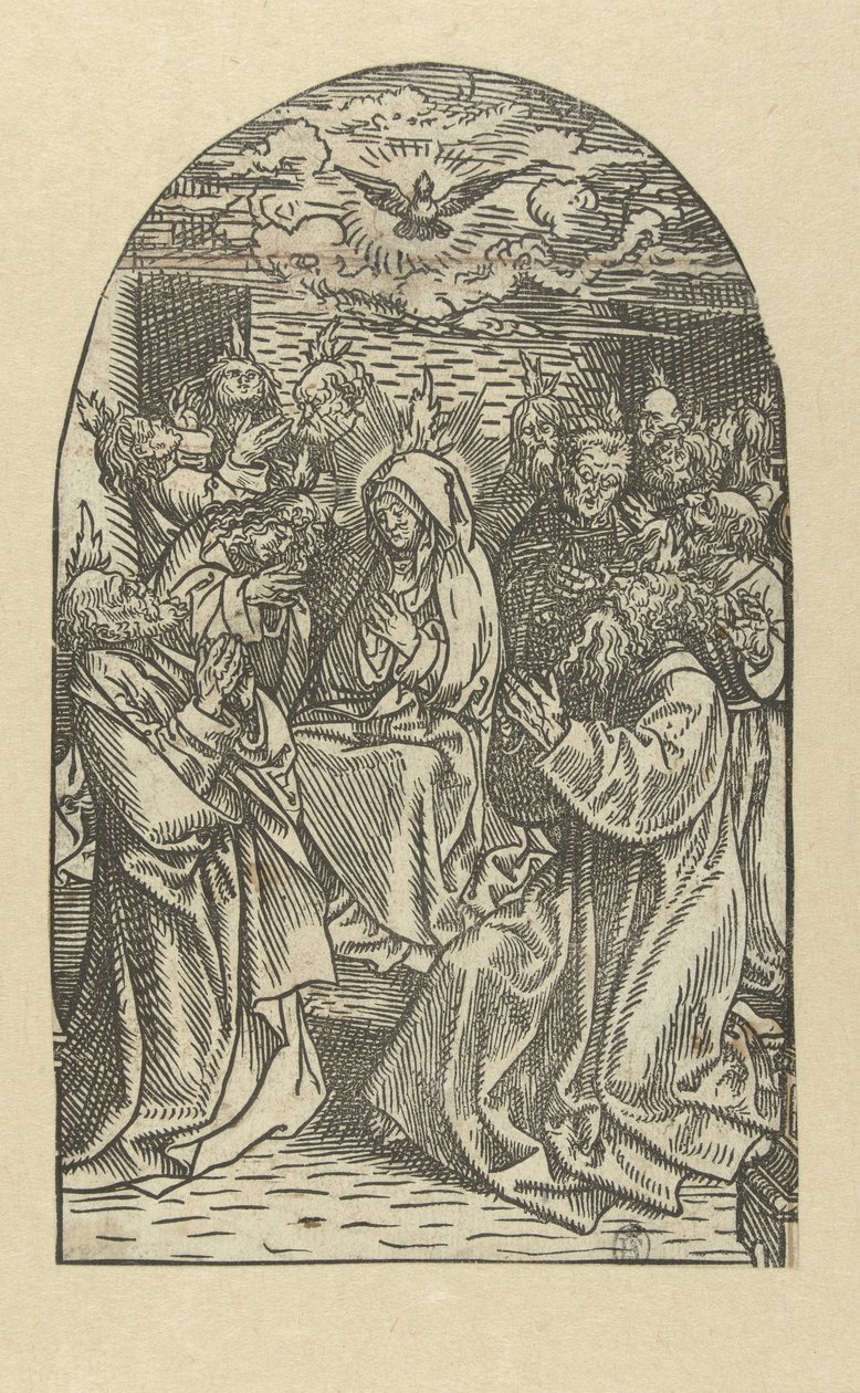 Vylití Ducha svatého Život Marie (název série) od Jacob Cornelisz van Oostsanen