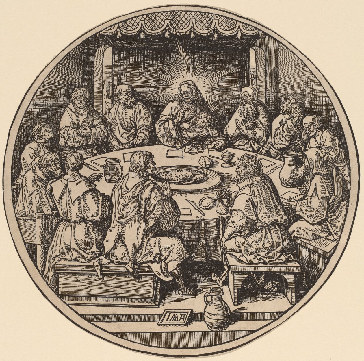 Poslední večeře od Jacob Cornelisz van Oostsanen after Albrecht Dürer