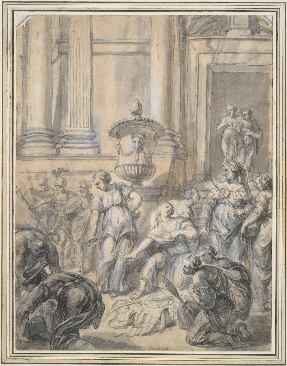 Odysseus objevující Achilla na dvoře Lycomedes od Jacob Denys