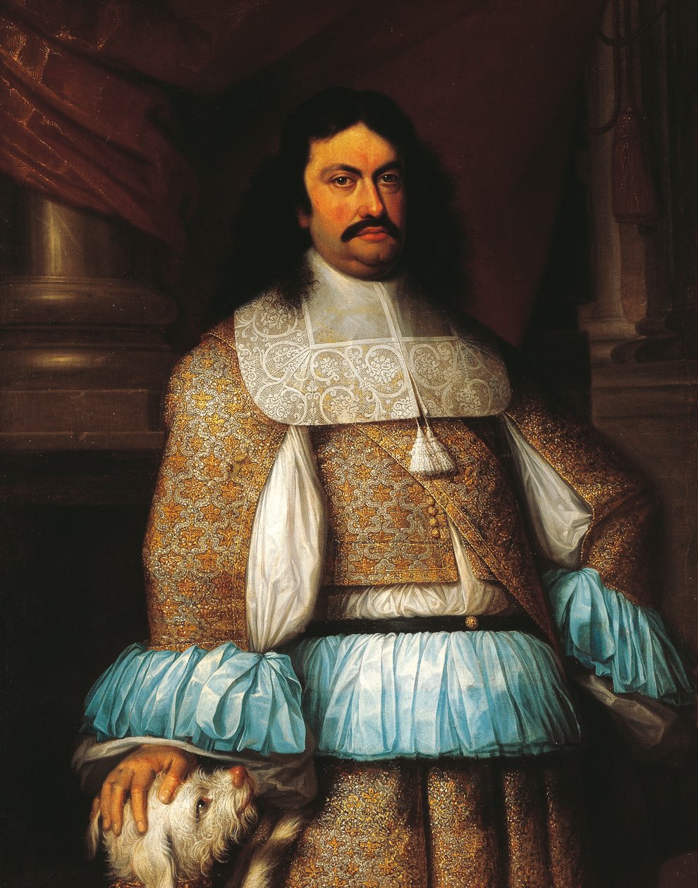 Portrét Ranuccia II Farnese (1630-1694), vévody z Parmy a Piacenzy a Castra, malba Jacoba Denyse (1644-1708), detail. od Jacob Denys