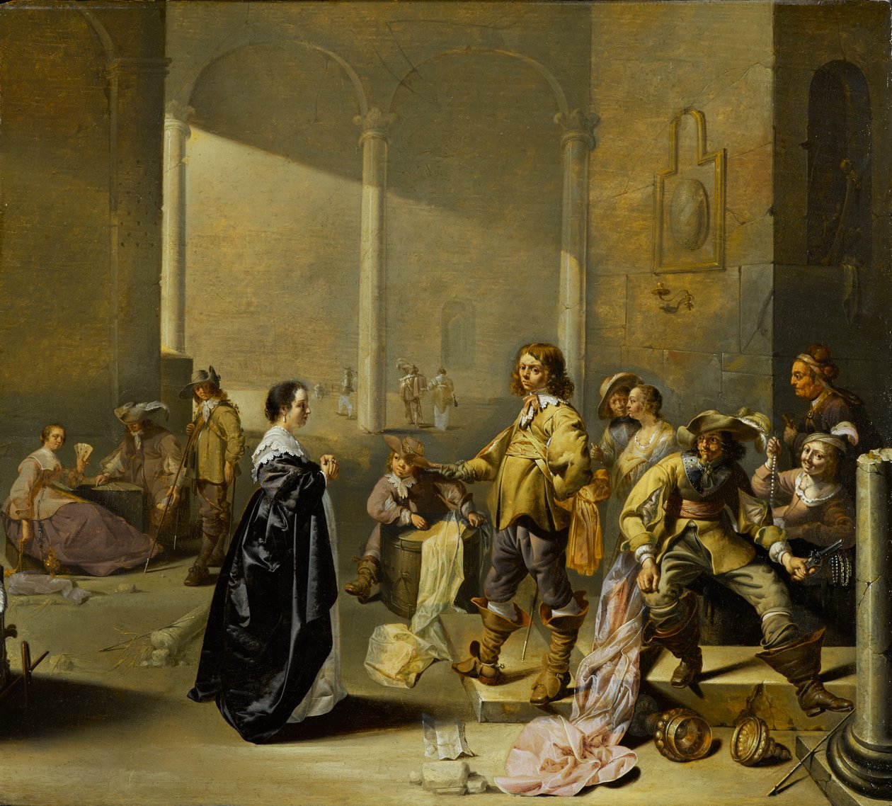 Scéna ze strážnice s válečnou kořist, kolem 1635-1640 od Jacob Duck