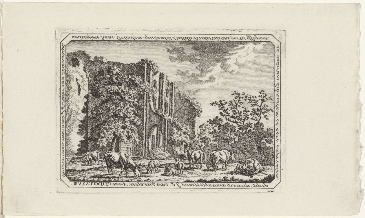 Dobytek na ruinách Brederode od Jacob Elias van Varelen