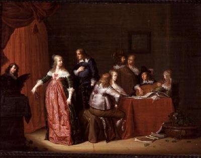 Párty v interiéru od Jacob F. van der (follower of) Merck