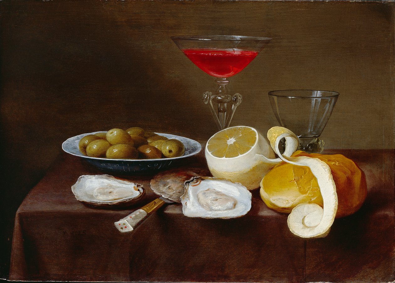 Zátiší s ústřicemi, c1616-1666 od Jacob  Foppens van Es