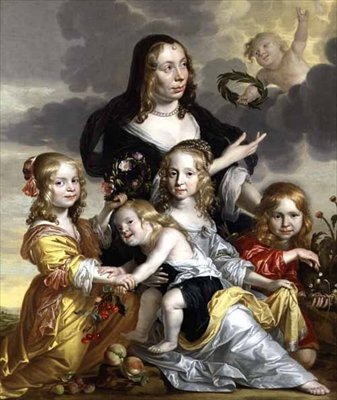 Portrét dámy se svými čtyřmi dětmi od Jacob Fransz van der Merck