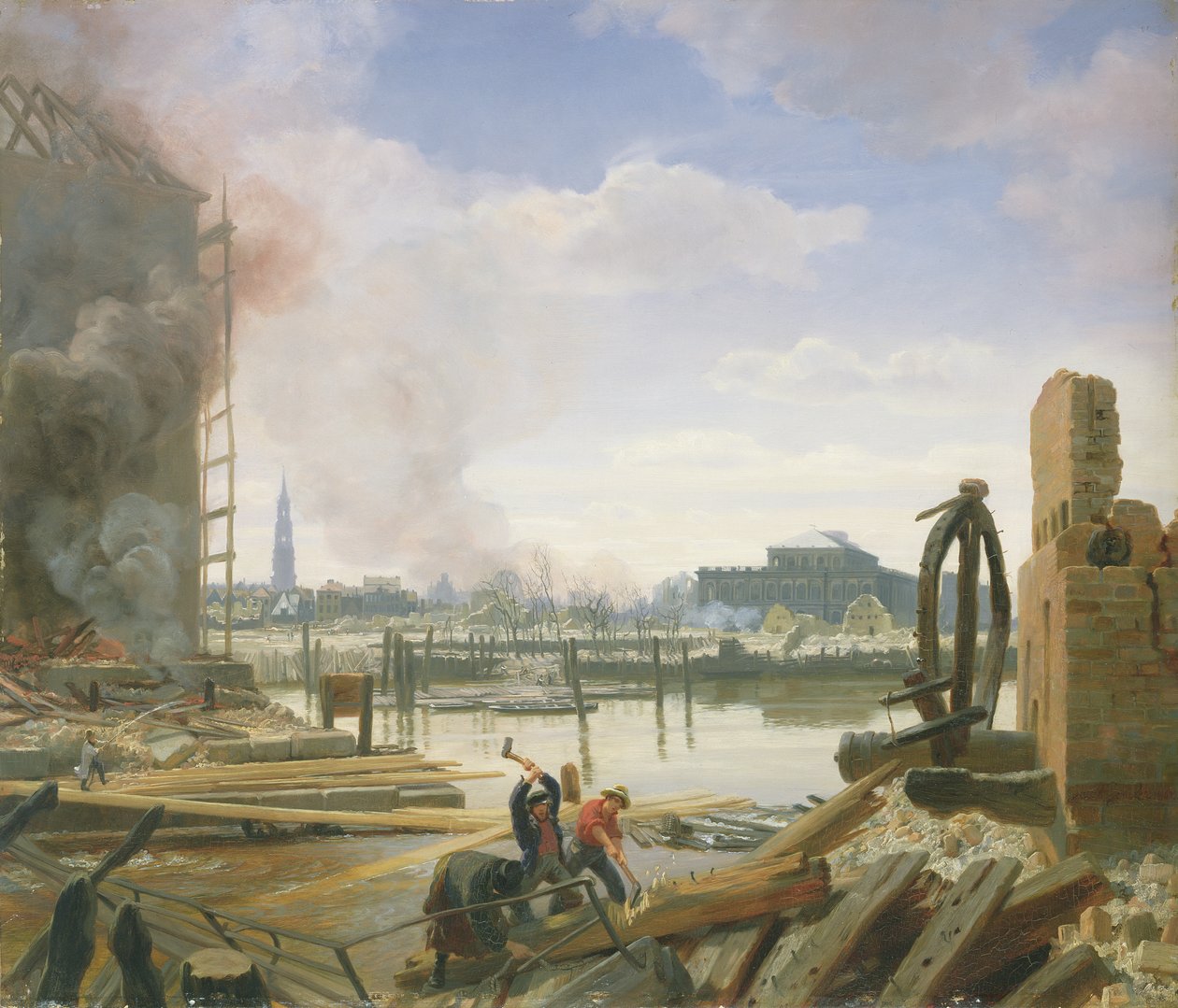 Hamburk po požáru, 1842 od Jacob Gensler