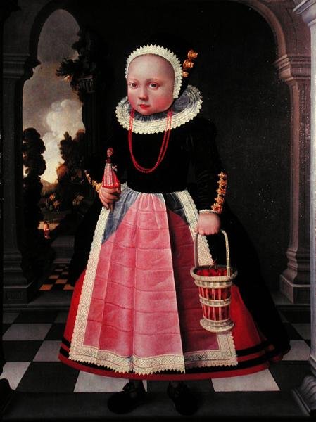 Portrét holčičky držící panenku a košík od Jacob Gerritsz Cuyp