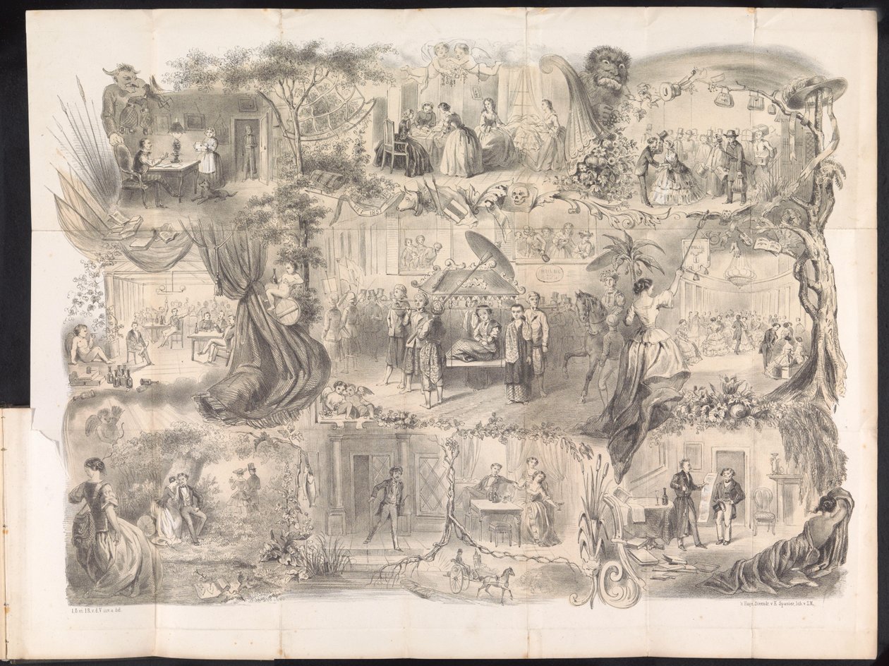 Karikatura ve studentském almanachu Delft, 1858 od Jacob Gosschalk