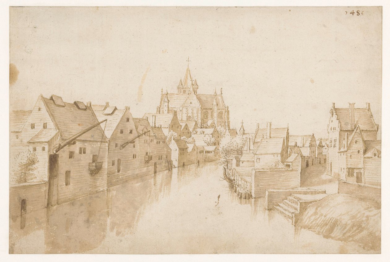 Kostel Panny Marie nad Dijle v Mechelen od Jacob Grimmer (possibly)