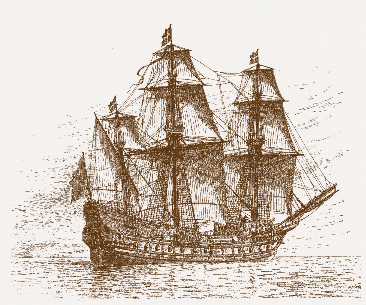 Švédská vlajková loď Mars Makalös před bitvou u Gotland-Öland, 30-31 května 1564, c. 1908 od Jacob Hagg